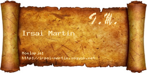 Irsai Martin névjegykártya